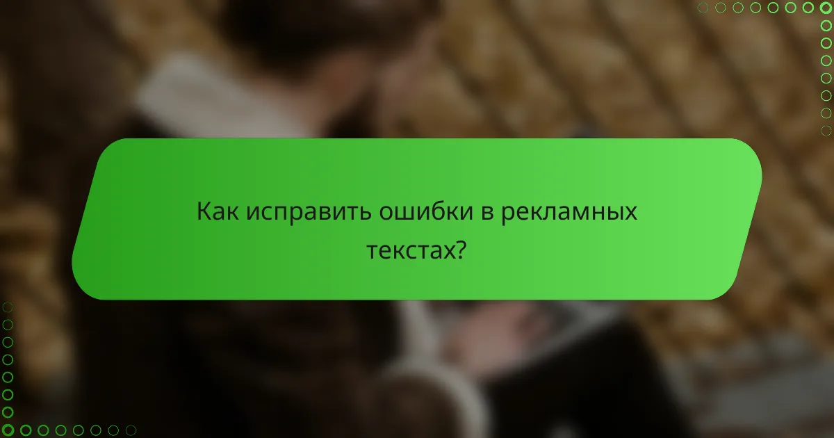 Как исправить ошибки в рекламных текстах?