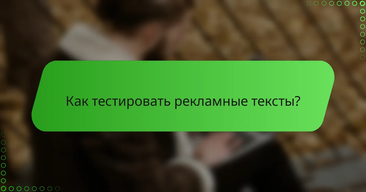Как тестировать рекламные тексты?