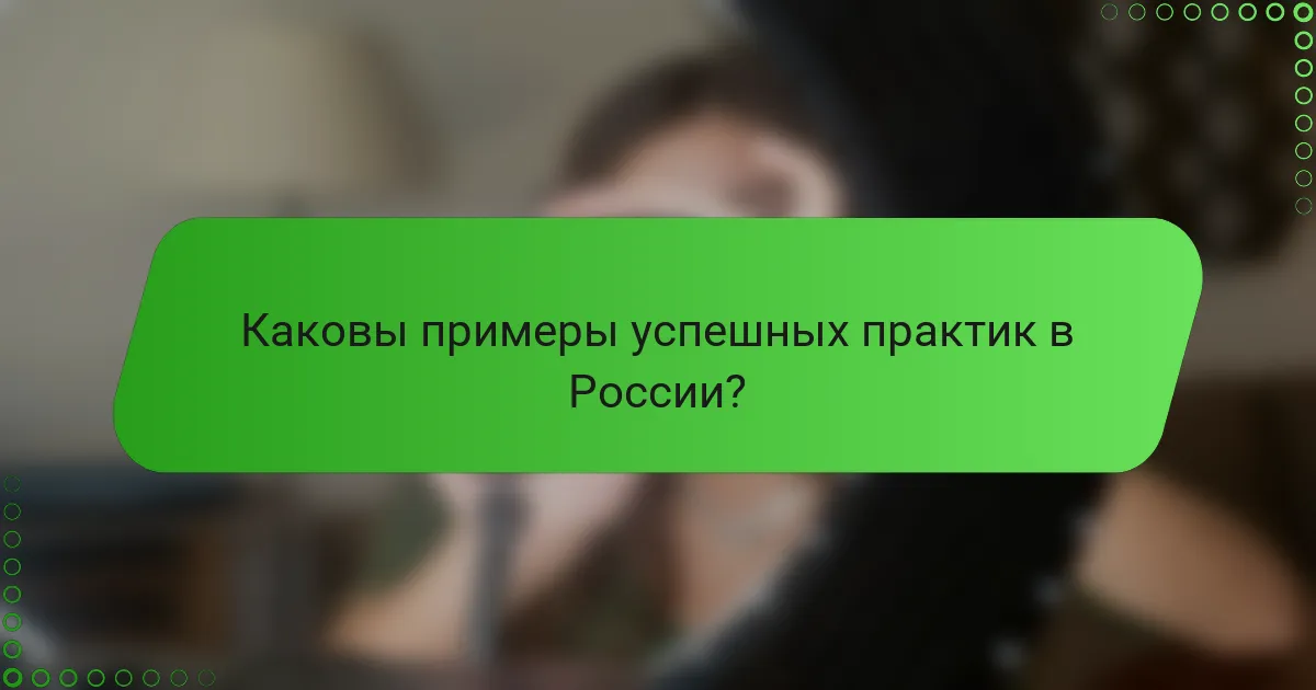 Каковы примеры успешных практик в России?
